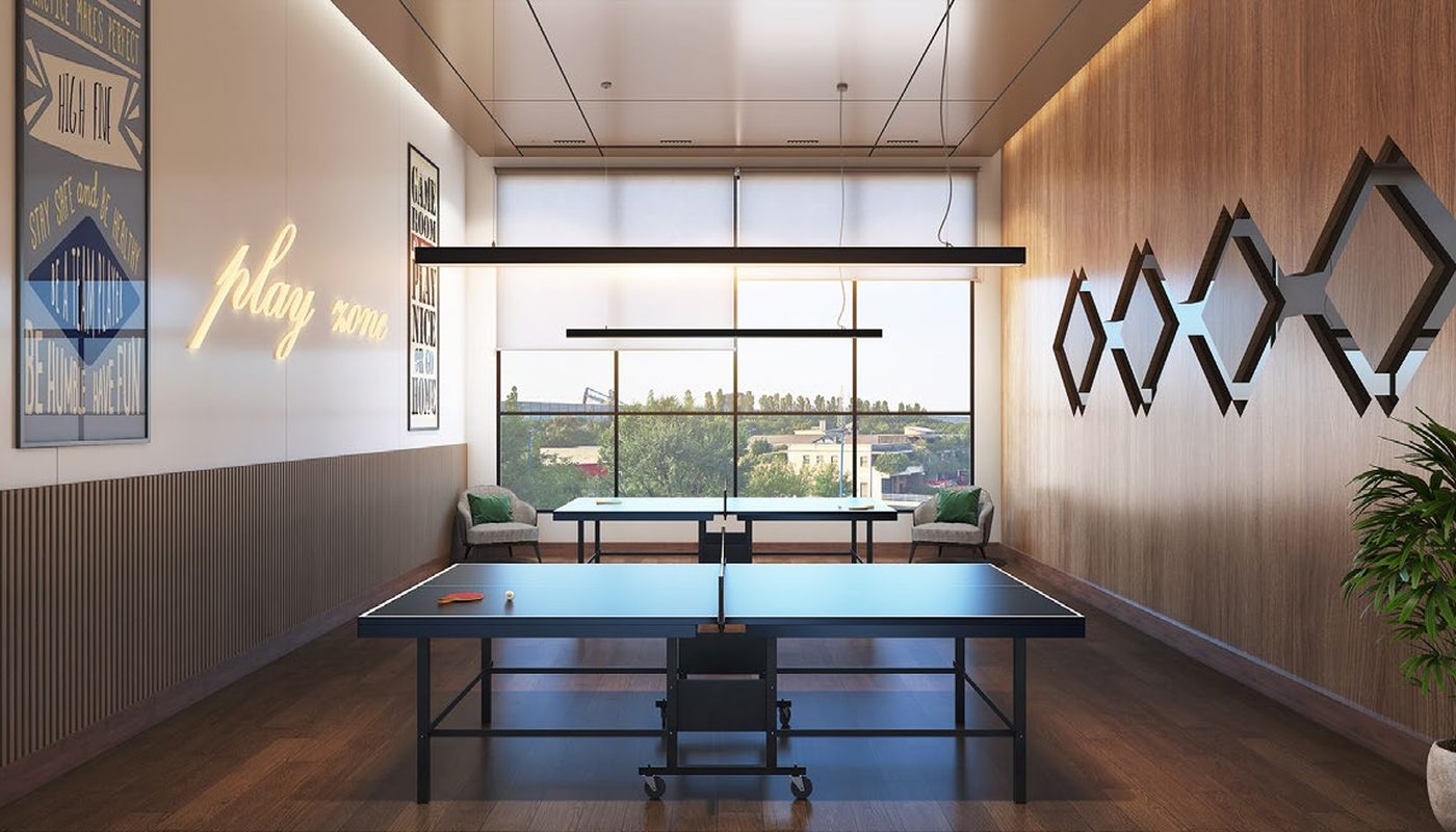 Indoor games and amenity pod interior at Treasure Troves, Wakad — artist's impression